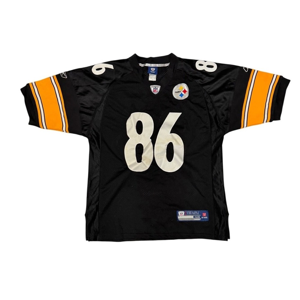 Reebok Hines Ward 86 Pittsburgh Steelers NFL Stitched Jersey Mens 48 Black